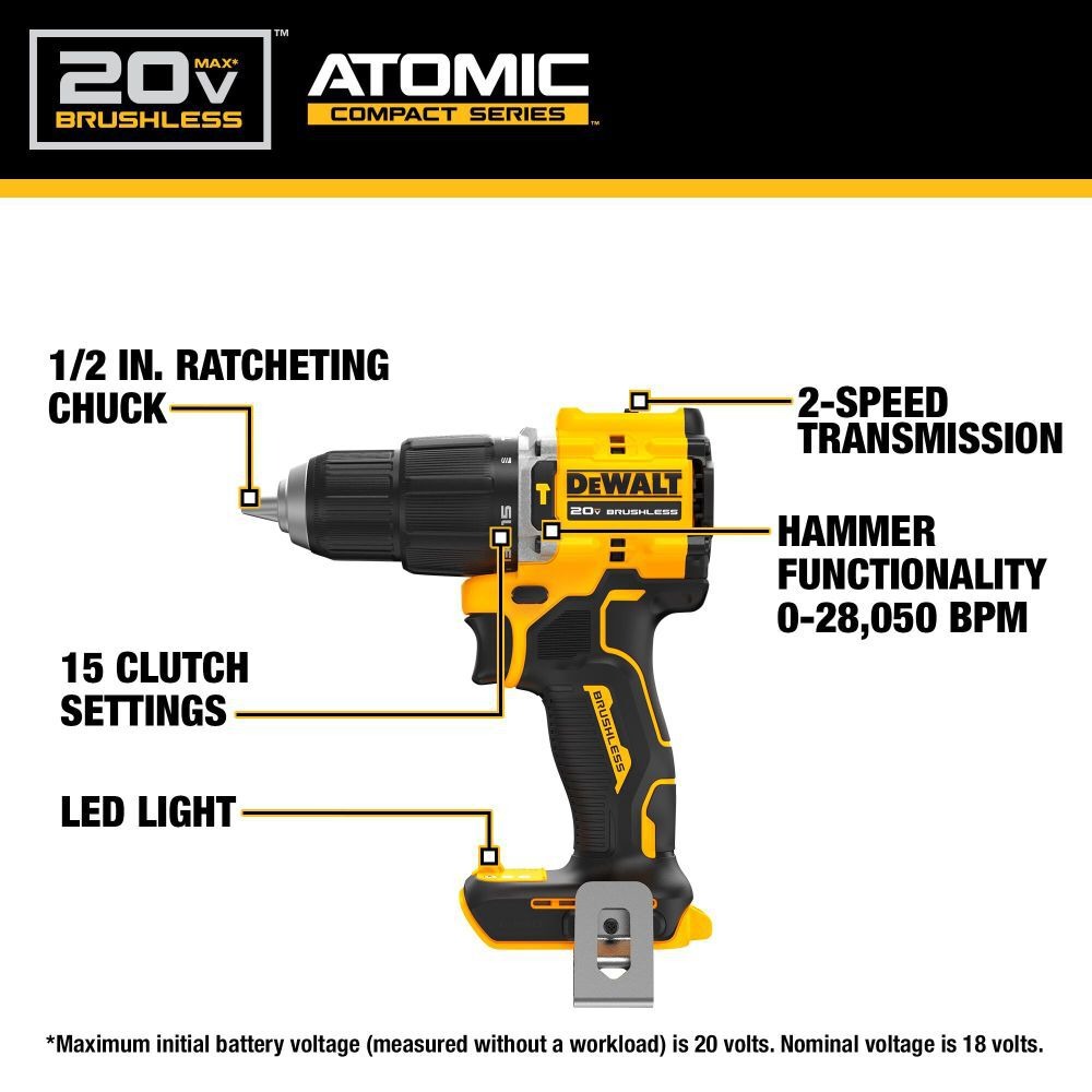 DEWALT DCD799 ATOMIC 20V MAX*  - Dewalt Drill Atomic 20V recensione e prezzo
